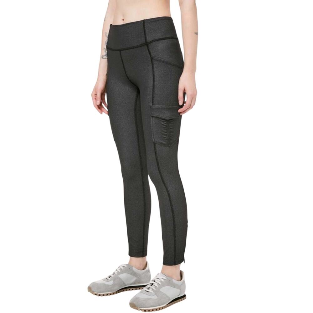Lululemon Scenic Route 7/8 Activewear Pocket Leggings 25" Black Size 10 - Picture 3 of 16